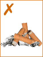Cigarette butts or ash