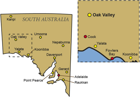 Oak Valley map