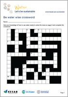 Be water wise crossword. Opens in a new window.