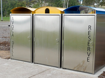 New recycling bins installed at Murray Bridge through funding by the Coca Cola Beverage Container Recycling Grants program