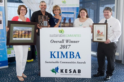 Kimba is named overall winner of the KESAB Sustainable Communities Awards 2016.